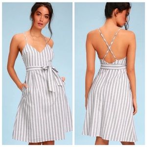 Lulus Nelson Black & White Striped Dress | SMALL NWT